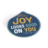 Navy Joy Looks Good On You — Round Vinyl Sticker