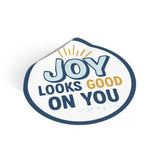 White Joy Looks Good On You — Round Vinyl Sticker